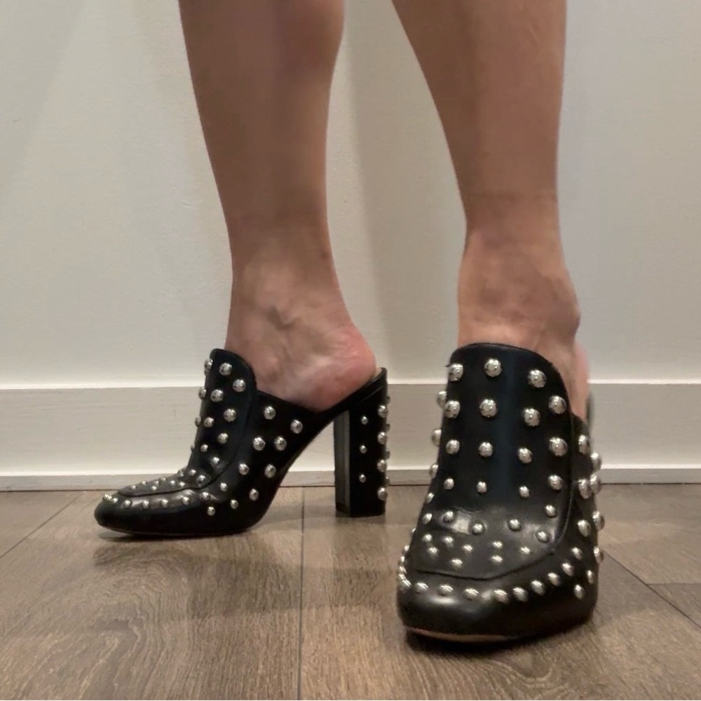 Aldo Black Studded Mules - Picture 5 of 5